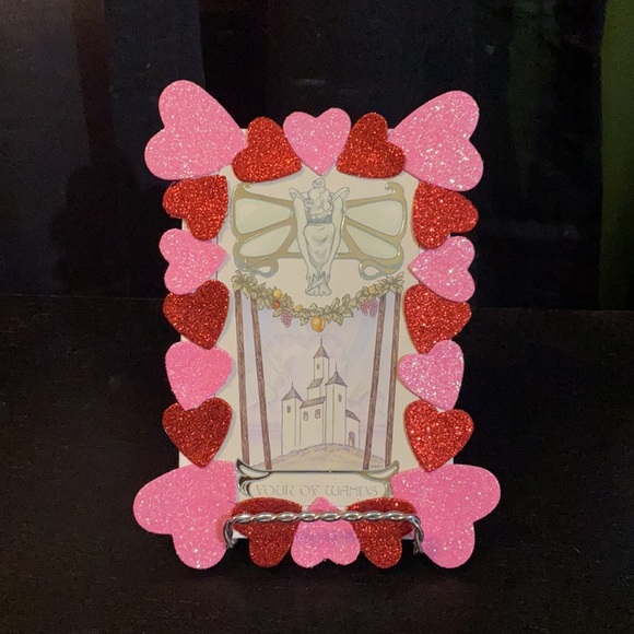 Four of wands twin flames tarot card with free stand - Picture 2 of 8